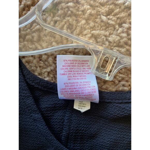 Xhilaration Black Colorful Tropical Palm Floral Pom Fringe Swim Coverup Womens S - Picture 6 of 6